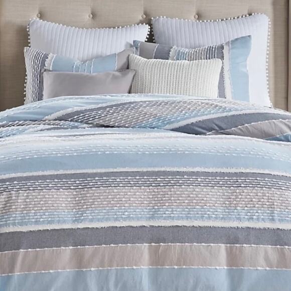 Levtex Other - Levtex Santander Textured 2 Pc Comforter Set Blue Stripe Twin/Twin XL